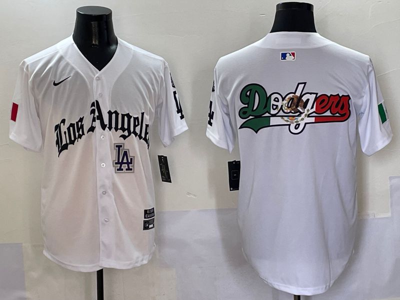 Men Los Angeles Dodgers Blank White Five generations Joint Name 2025 Nike MLB Jersey style 14->los angeles dodgers->MLB Jersey